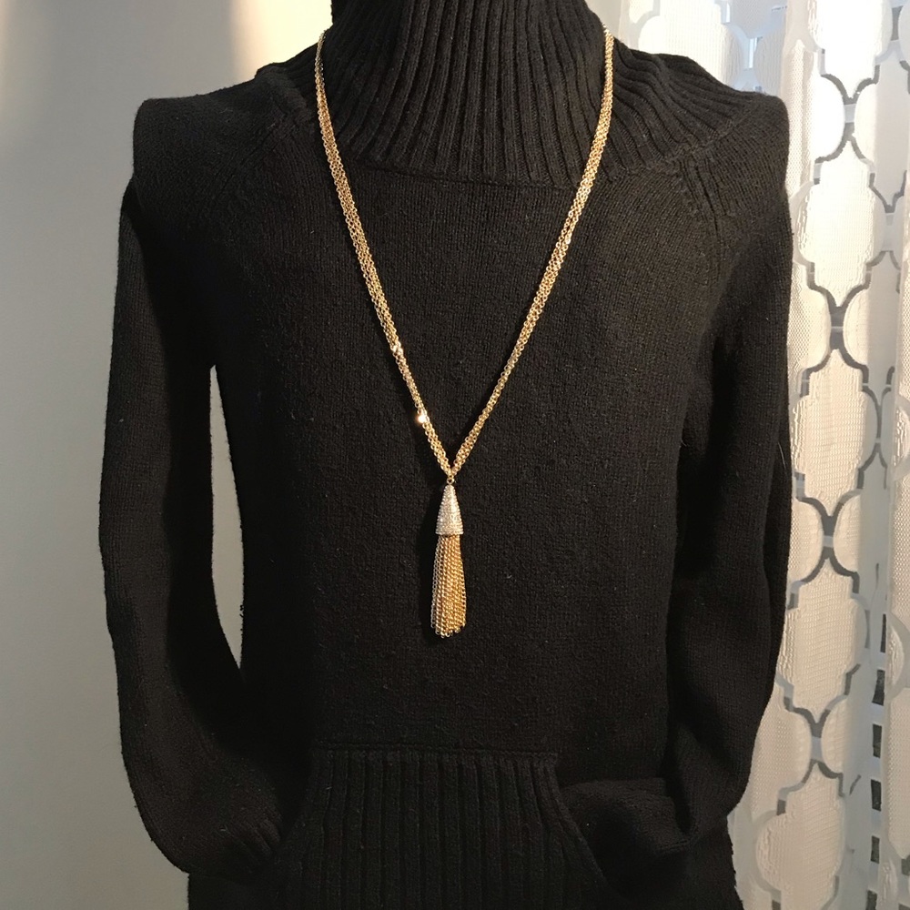 Gold Chain Crystal Brand Name Necklace